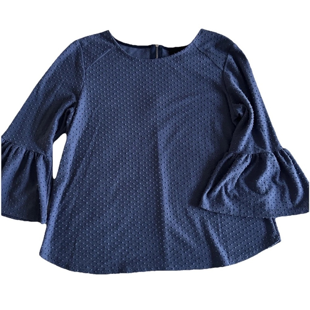 Anthropologie W5 Textured Swiss Dot 3/4 Bell Sleeve Womens S Cottagecore Boho